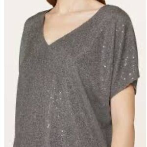 An’ge Paris OS Chic Black LANDREW with gold Sparkle Women's knit Blouse